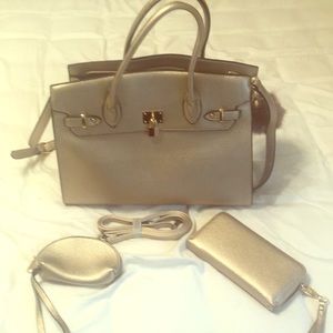 Shiny bronze purse - preowned but super cute!